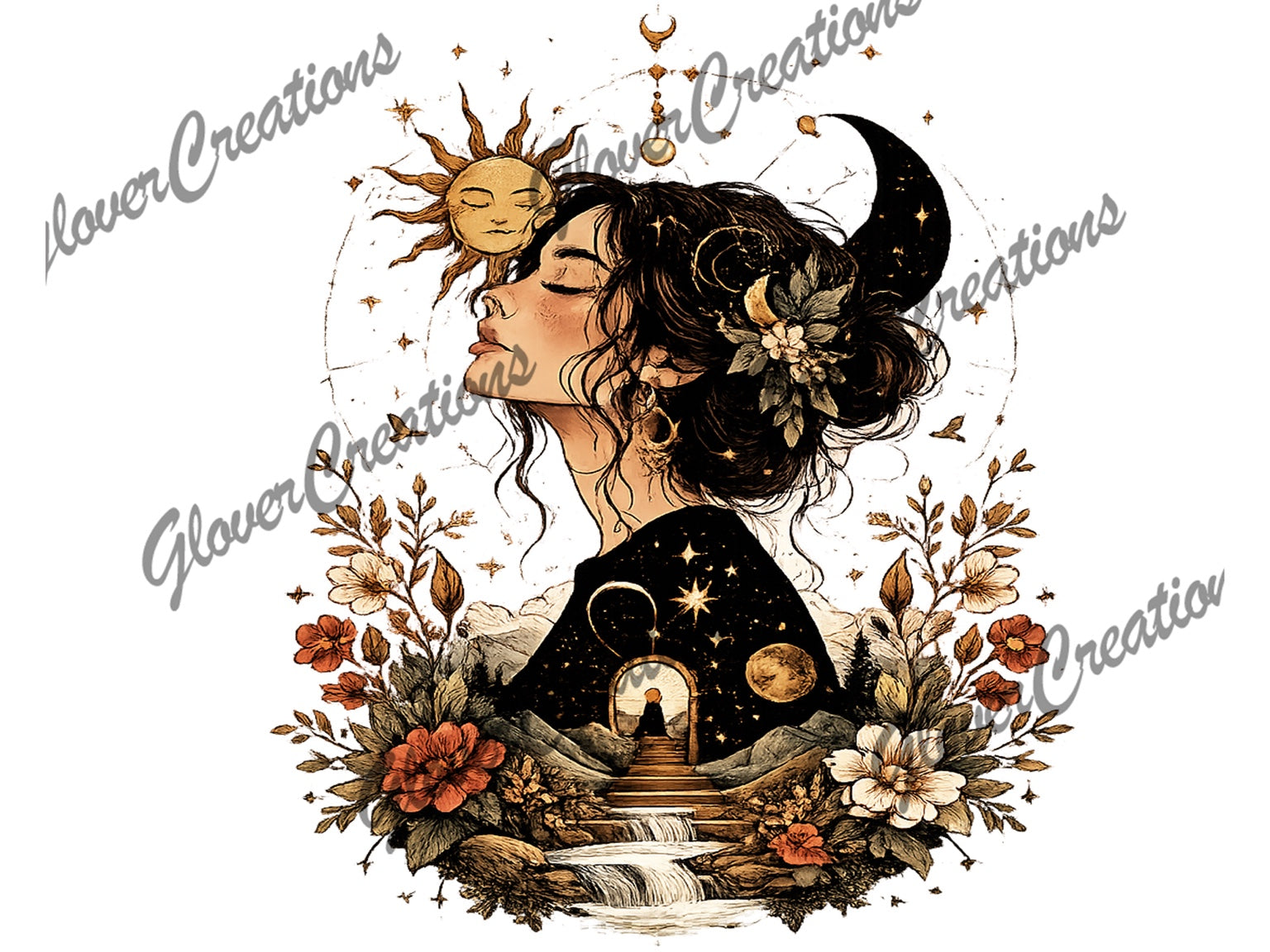 Celestial Moon Goddess Floral