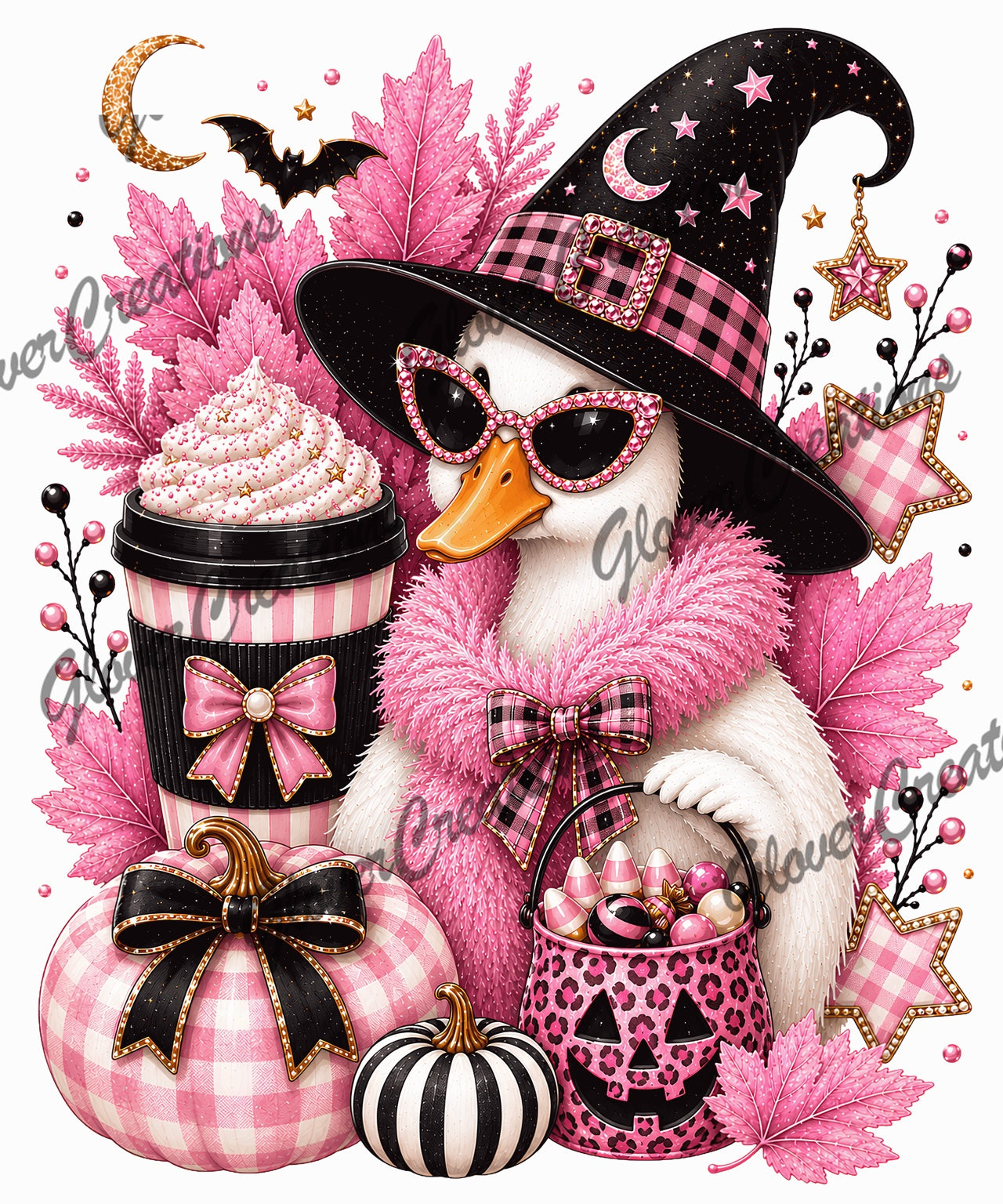 Pink Witch Duck Halloween