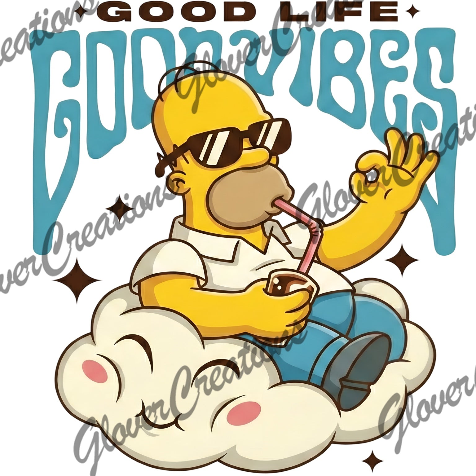Good Life Good Vibes Cartoon Dad