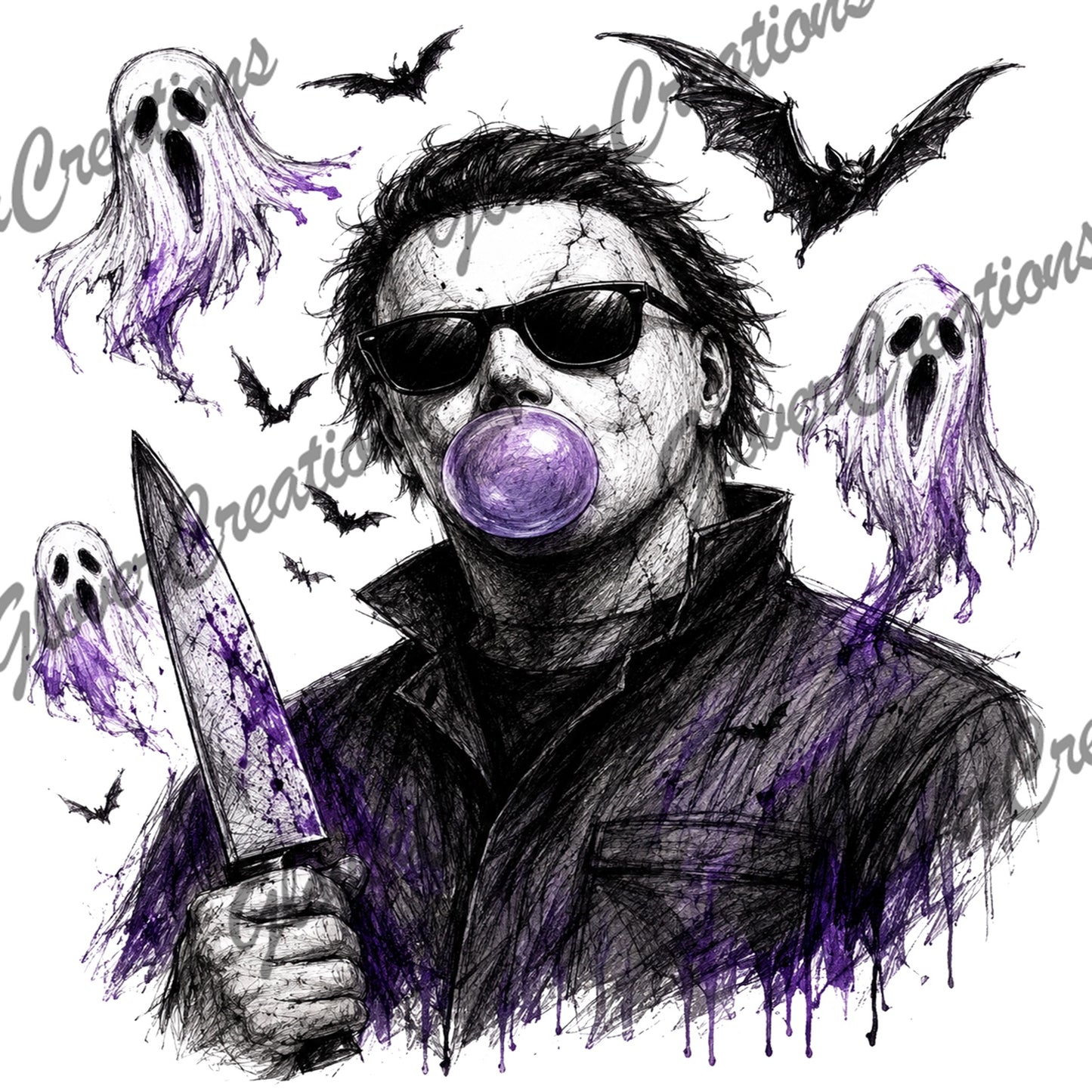 Purple Bubblegum Horror Slasher