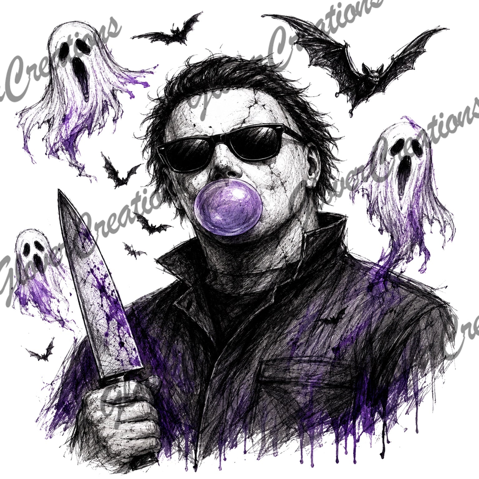Purple Bubblegum Horror Slasher