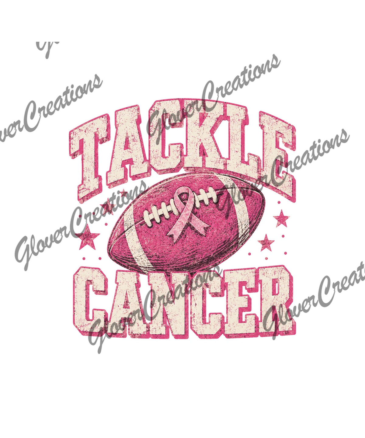 Tackle Cancer Pink Football Direct to Film Ready to Press Heat Transfers