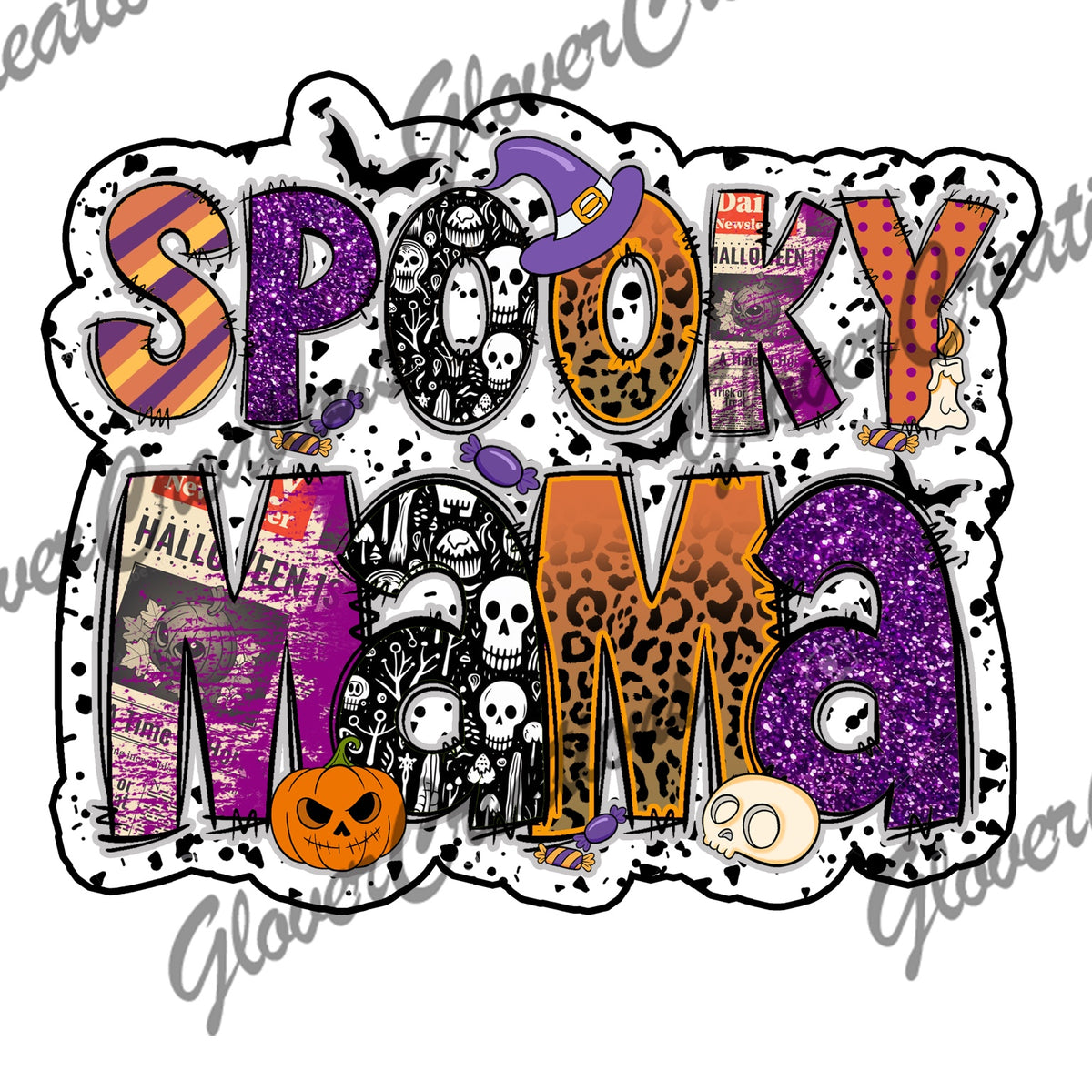 Spooky Mama Halloween Direct to Film Ready to Press Heat Transfers