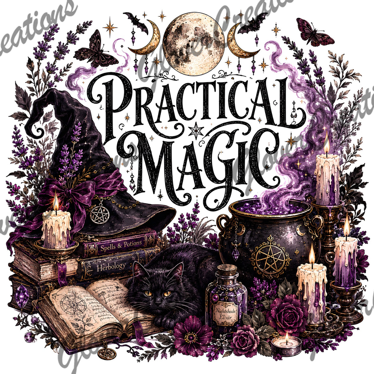 Practical Magic Witch Direct to Film Ready to Press Heat Transfers