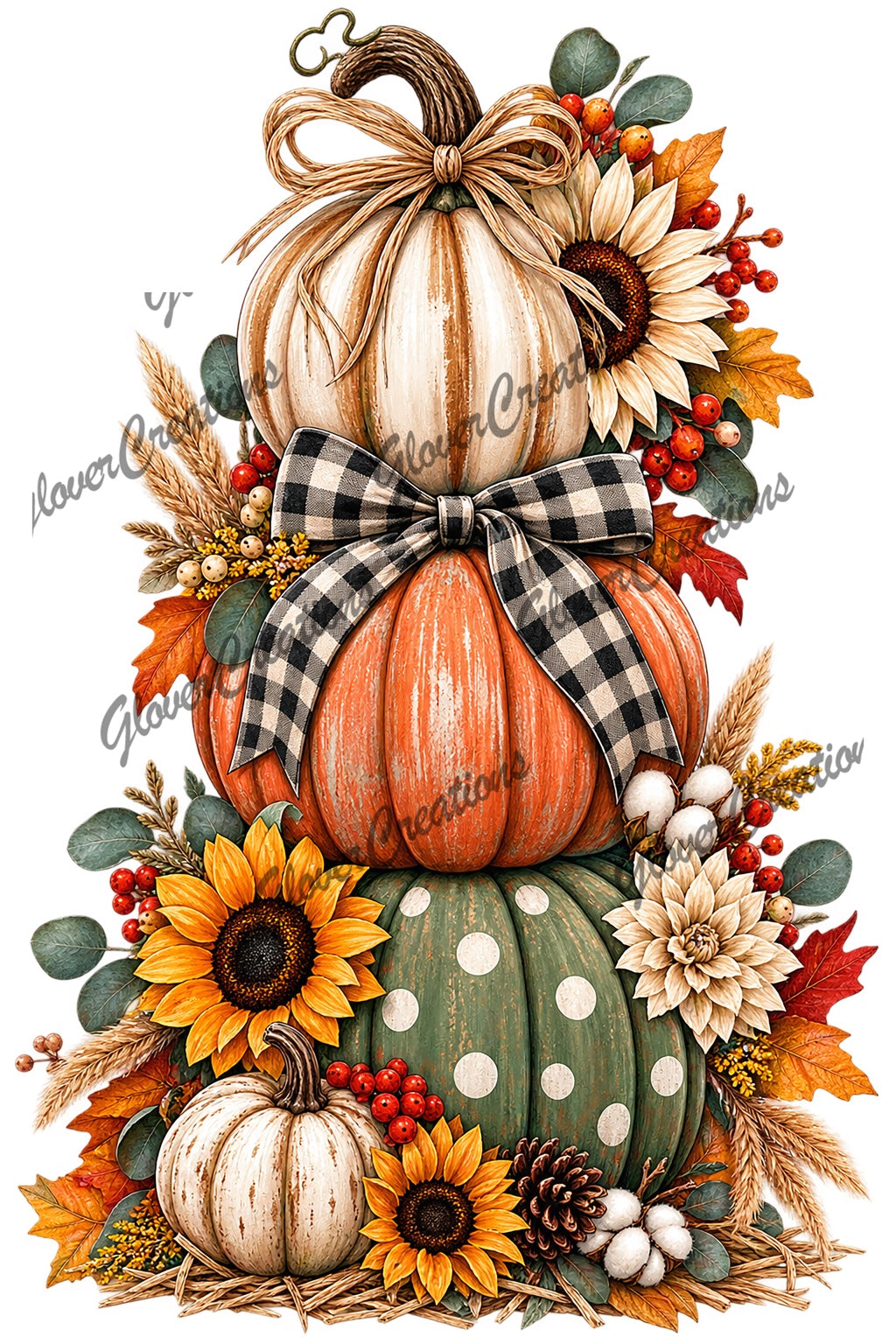 Fall Pumpkin Stack Direct to Film Ready to Press Heat Transfers