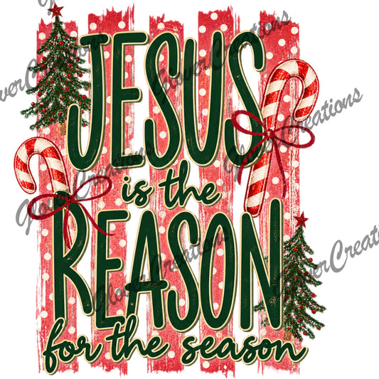 Jesus Is the Reason for the Season Direct to Film Ready to Press Heat Transfers