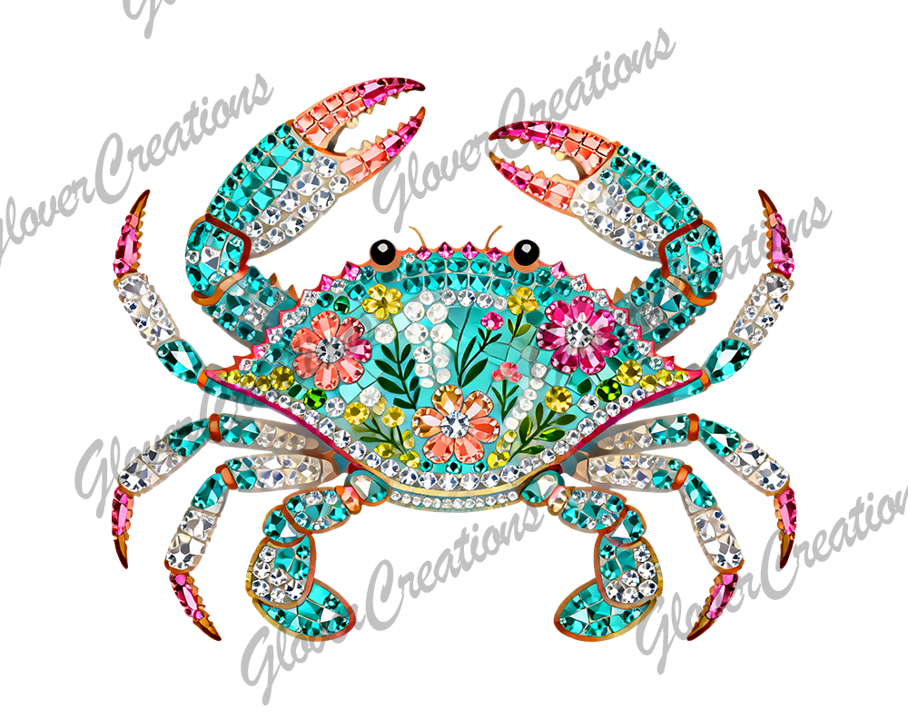 jewel crab Direct to Film Ready to Press Heat Transfers