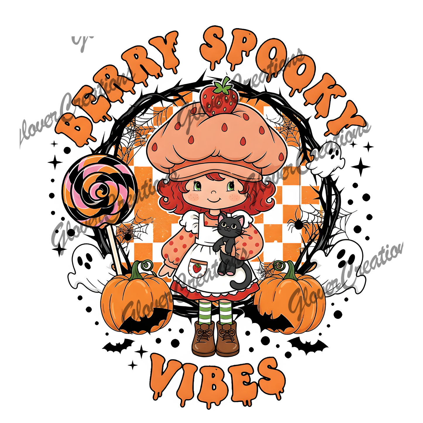 Spooky Strawberry Direct to Film Ready to Press Heat Transfers