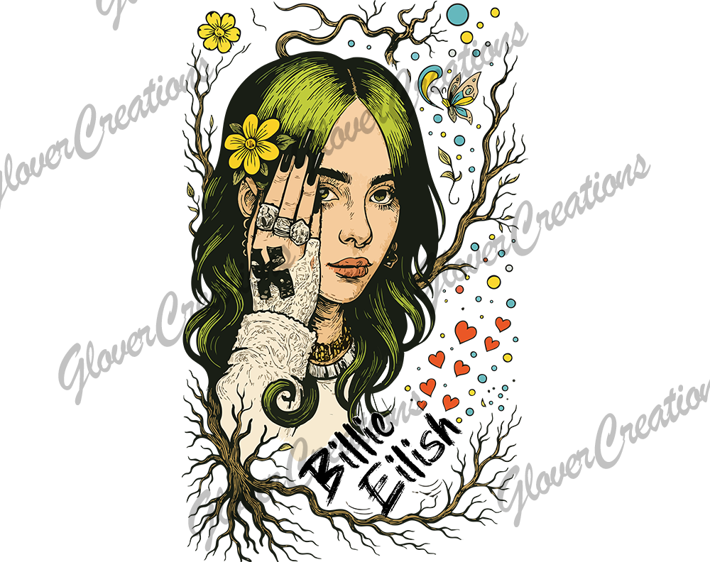 Billie Eilish Direct to Film Ready to Press Heat Transfers