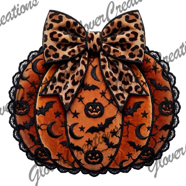 Lace Cheetah Pumpkin Direct to Film Ready to Press Heat Transfers