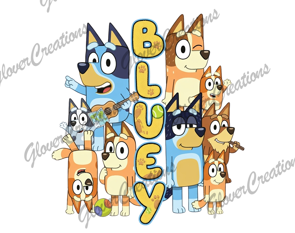 Dog Family Direct to Film Ready to Press Heat Transfers