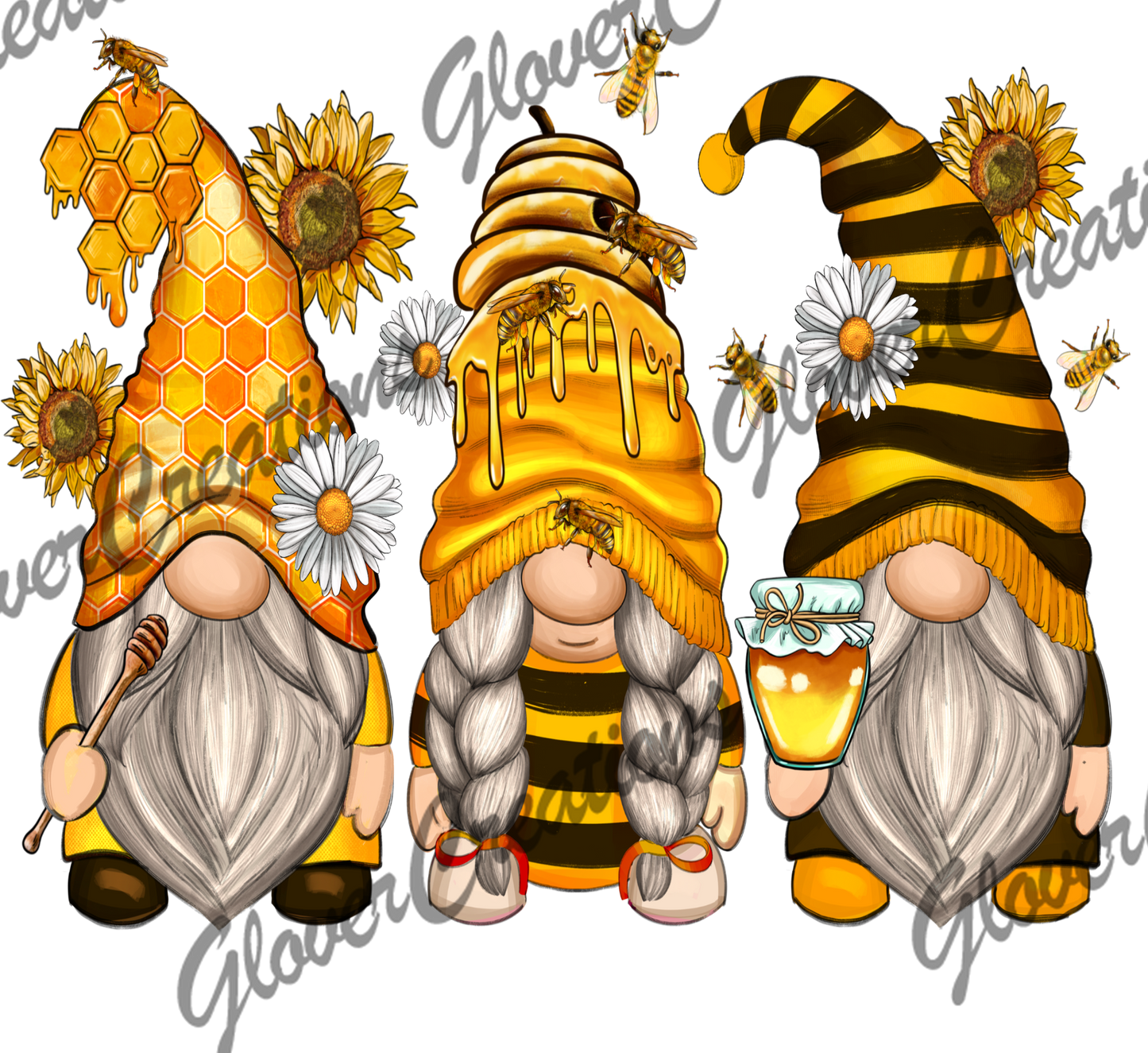 Bumble Bee Gnomes Direct to Film Ready to Press Heat Transfers