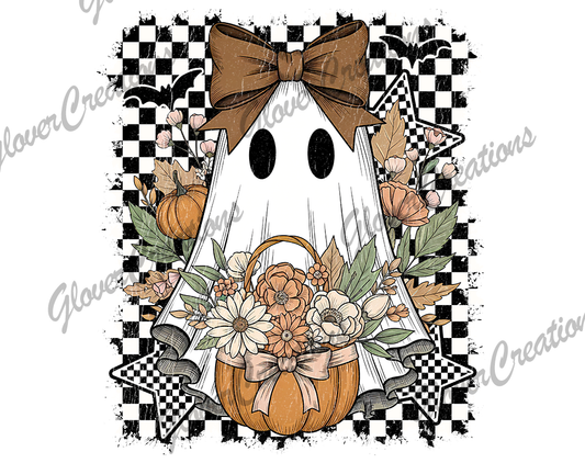 Checkered Ghost Direct to Film Ready to Press Heat Transfers