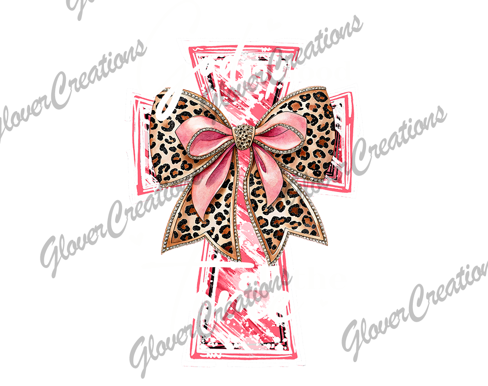 Cheetah Bow Cross Direct to Film Ready to Press Heat Transfers