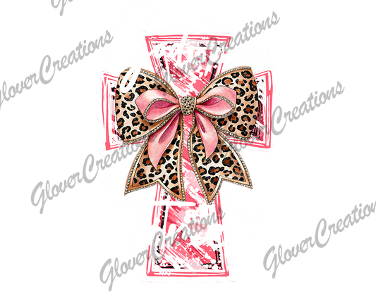 Cheetah Bow Cross Direct to Film Ready to Press Heat Transfers