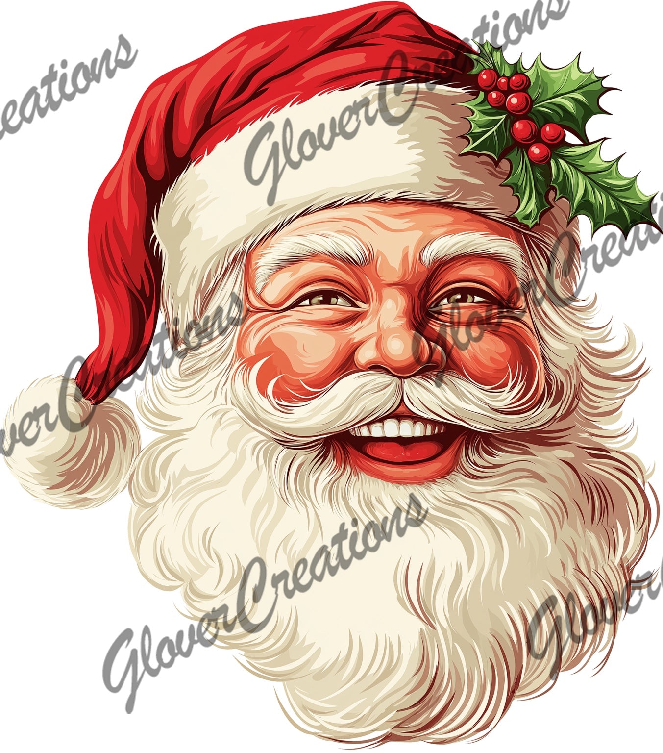 Classic smiling Santa portrait holiday design