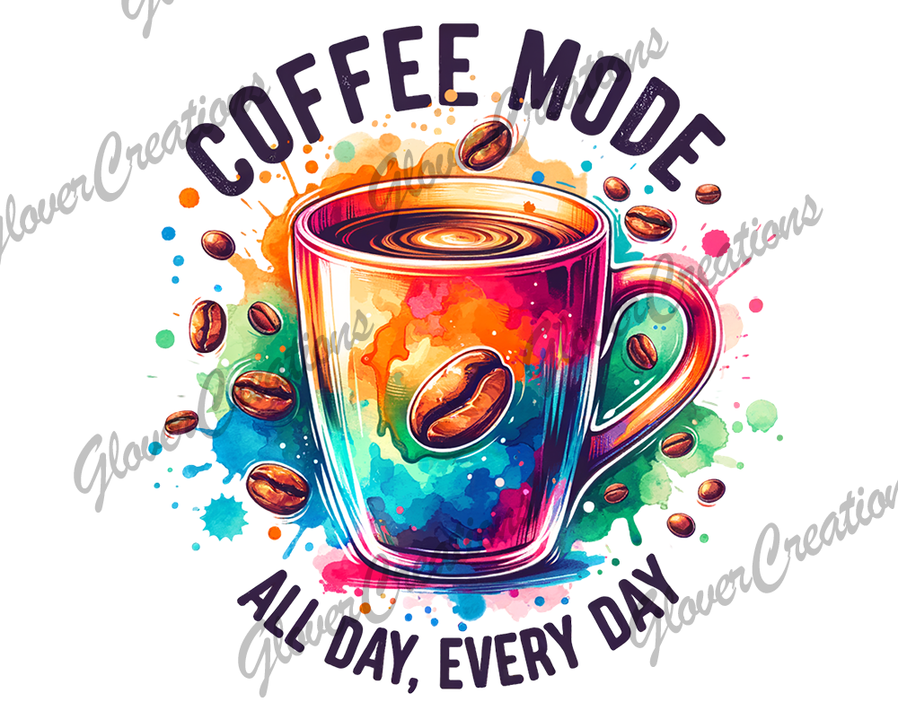 Colorful Coffee Direct to Film Ready to Press Heat Transfers