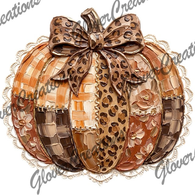 Painted Pumpkin Direct to Film Ready to Press Heat Transfers