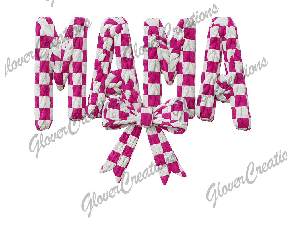 12 inch Faux Checkered Mama Direct to Film Ready to Press Heat Transfers