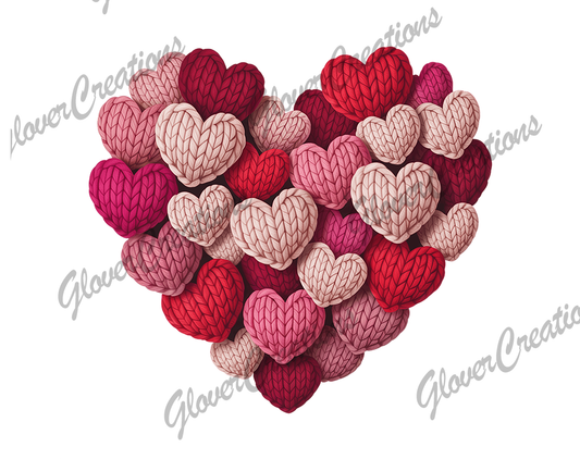 Faux Hearts Direct to Film Ready to Press Heat Transfers