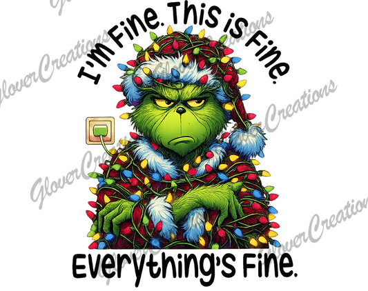 Im Fine Grinch Direct to Film Ready to Press Heat Transfers