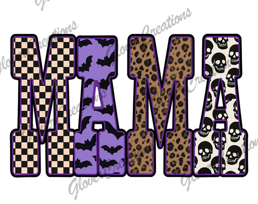 Purple Halloween Mama Direct to Film Ready to Press Heat Transfers