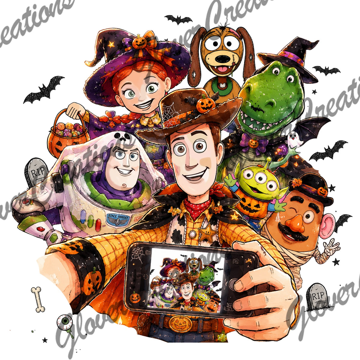 Halloween Toy Friends Selfie