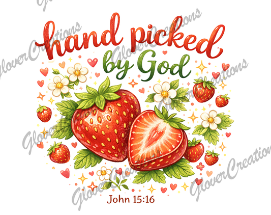 Child Size Hand Picked By God Direct to Film Ready to Press Heat Transfer