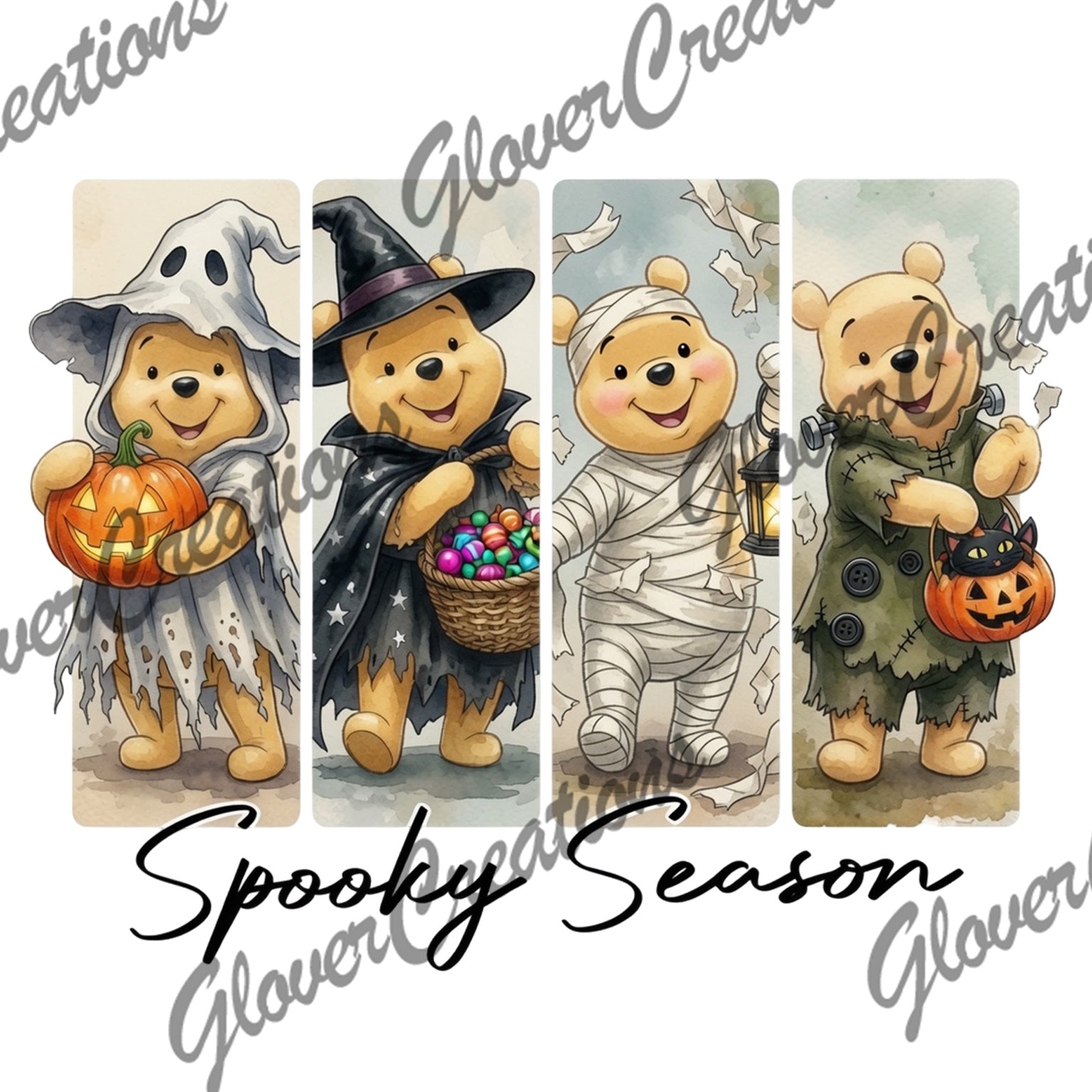 Honey bear spooky season costume panels design