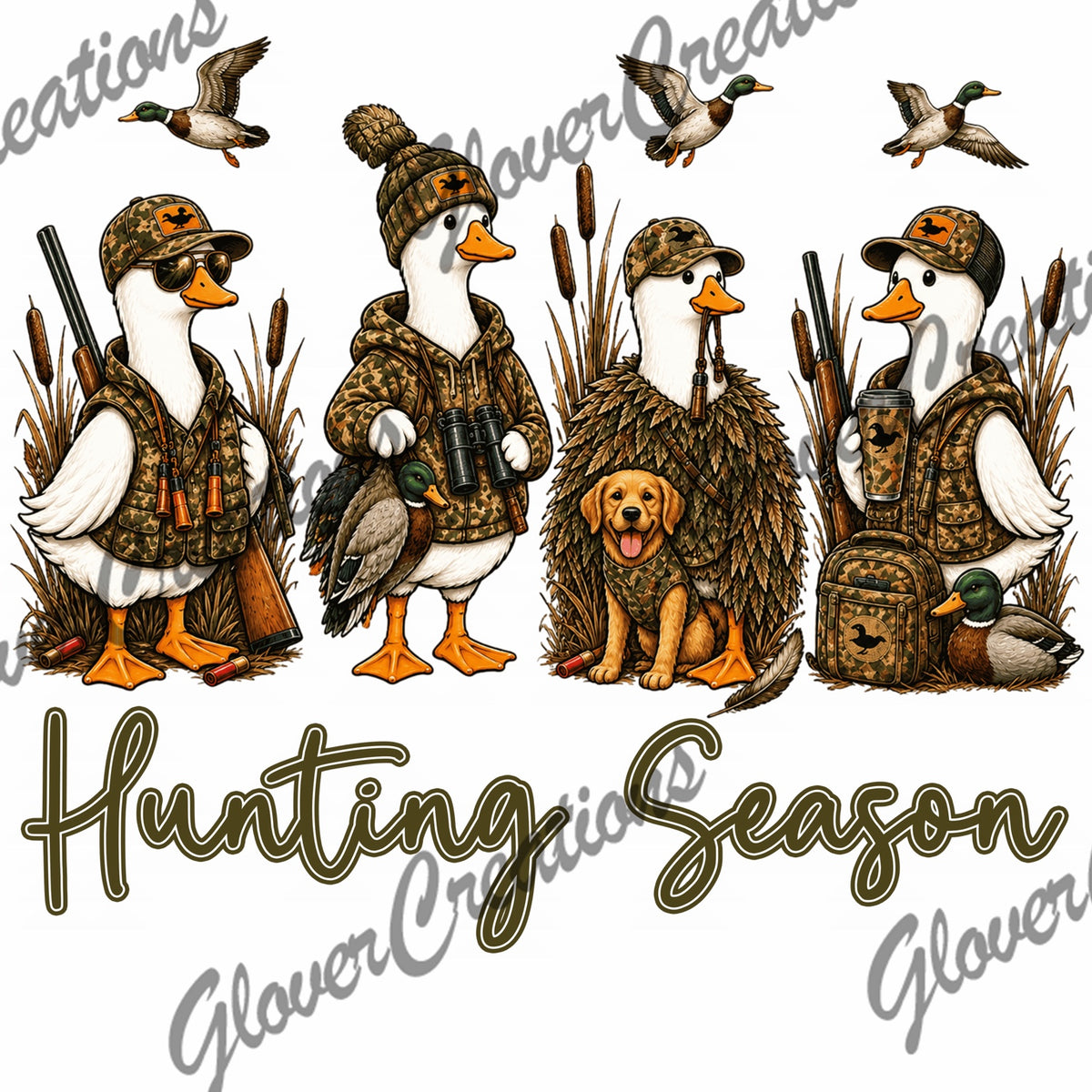 Hunting Season Goose Camo Direct to Film Ready to Press Heat Transfers