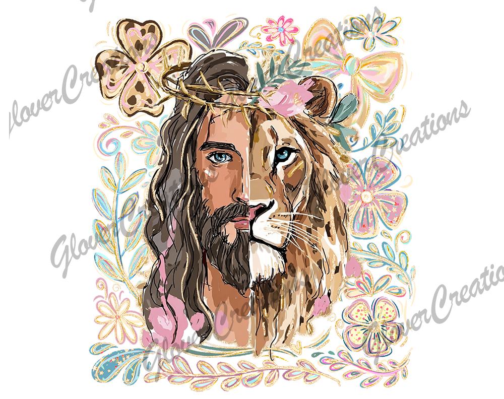 Jesus Lion Direct to Film Ready to Press Heat Transfers