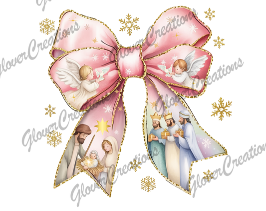 Jesus Pink Bow Direct to Film Ready to Press Heat Transfers
