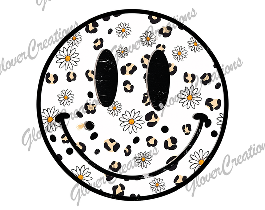leopard print smile Direct to Film Ready to Press Heat Transfers