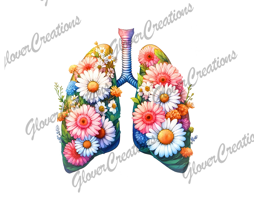 Flower Lungs Direct to Film Ready to Press Heat Transfers