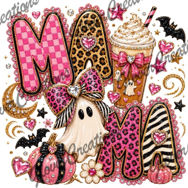 Mama Coffee Ghostie Direct to Film Ready to Press Heat Transfers