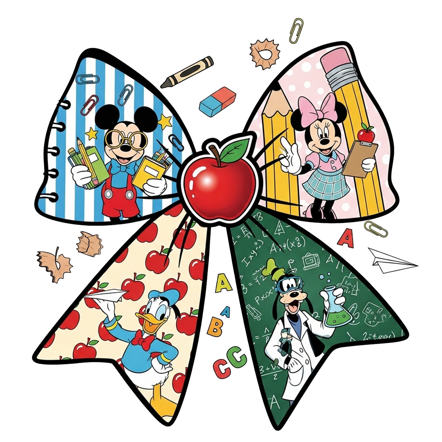 Cartoon School Bow Direct to Film Ready to Press Heat Transfers
