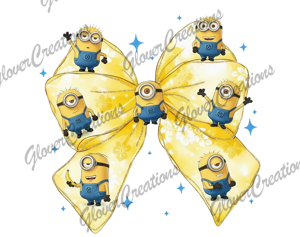 cartoon bow Direct to Film Ready to Press Heat Transfers