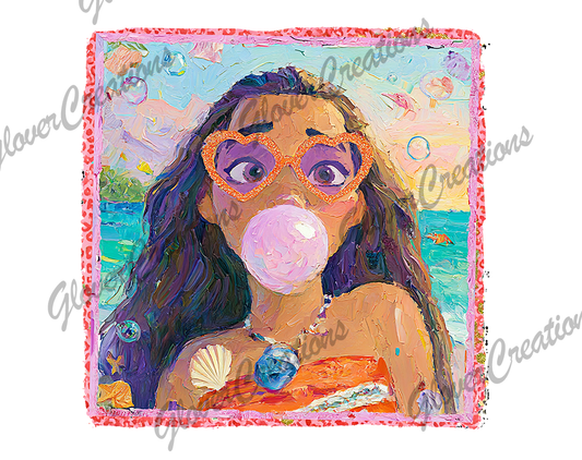 Island Princess Bubblegum Direct to Film Ready to Press Heat Transfer