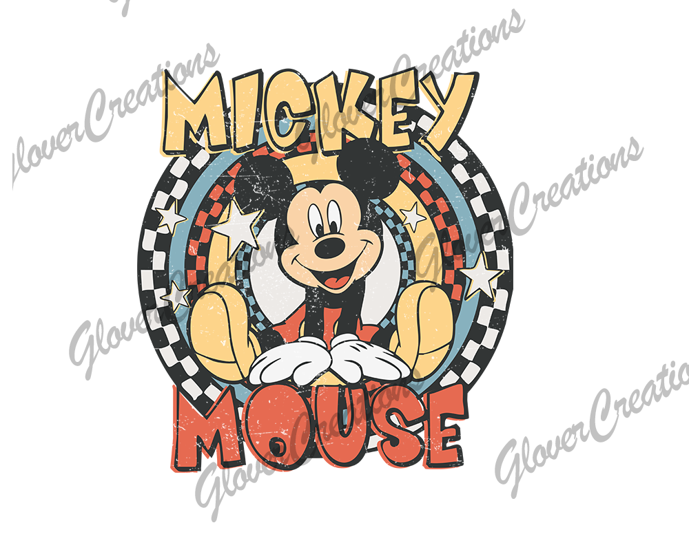Mouse Character Direct to Film Ready to Press Heat Transfers