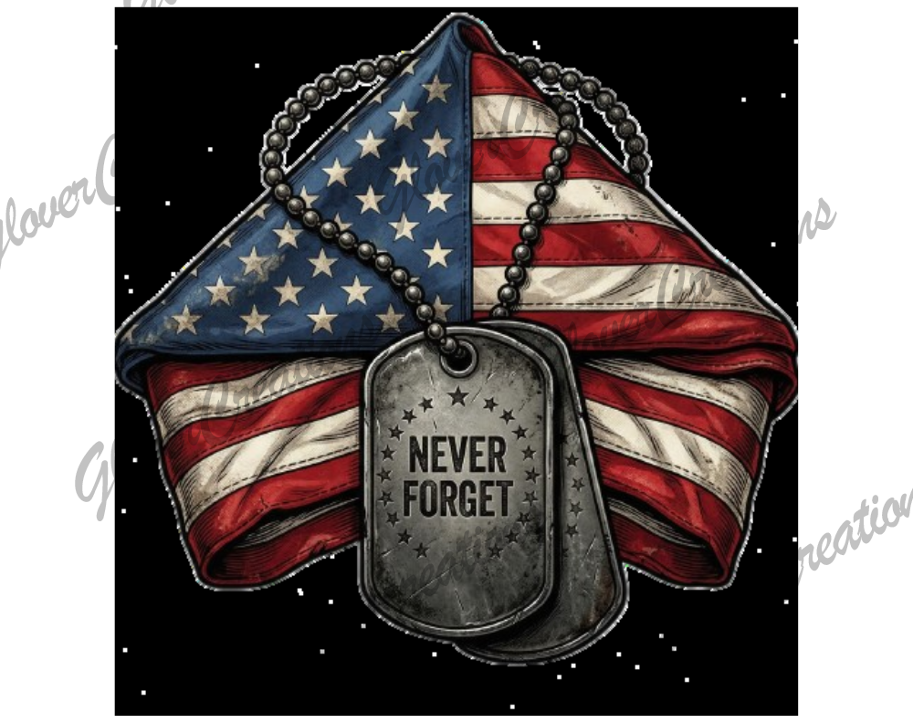 Never Forget Veterans Direct to Film Ready to Press Heat Transfer