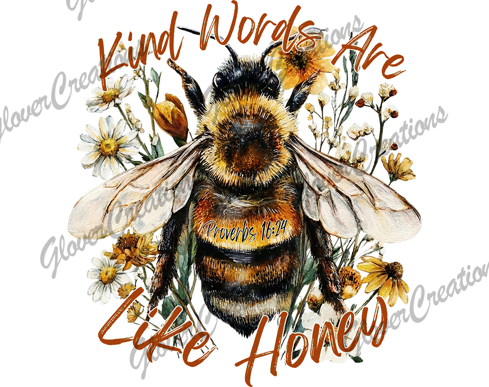 Proverbs Honey Bee Direct to Film Ready to Press Heat Transfer
