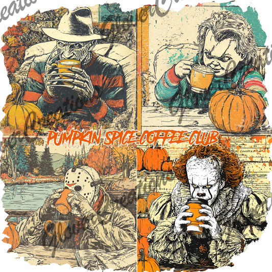 Horror Pumpkin Fall Halloween Direct to Film Ready to Press Heat Transfers