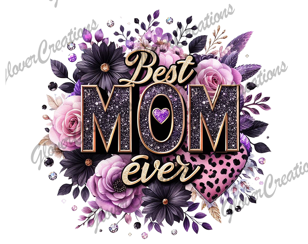 Purple Best Mom Direct to Film Ready to Press Heat Transfers