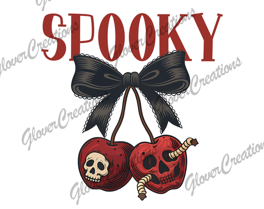 Spooky Rotten Cherries Direct to Film Ready to Press Heat Transfers