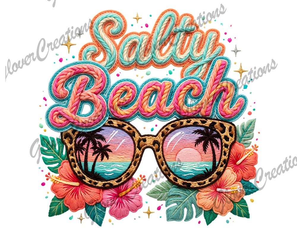 Salty Beach Faux Direct to Film Ready to Press Heat Transfers