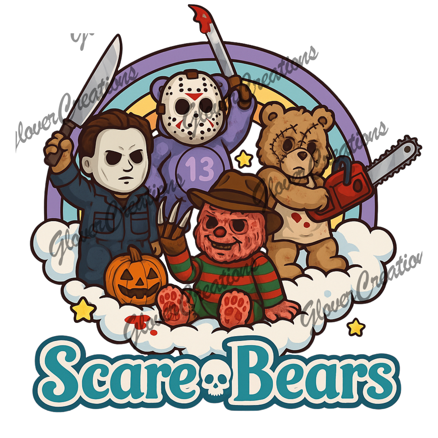 Scare Bears Direct to Film Ready to Press Heat Transfers