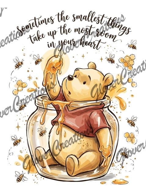 Honey Pooh Direct to Film Ready to Press Heat Transfers