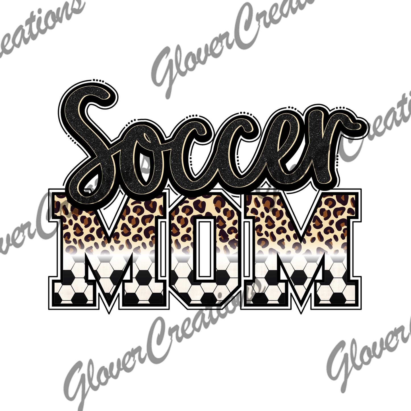 Soccer mom leopard print and soccer ball design
