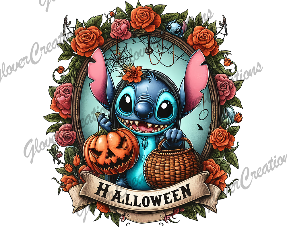 Blue Monster Halloween Direct to Film Ready to Press Heat Transfers