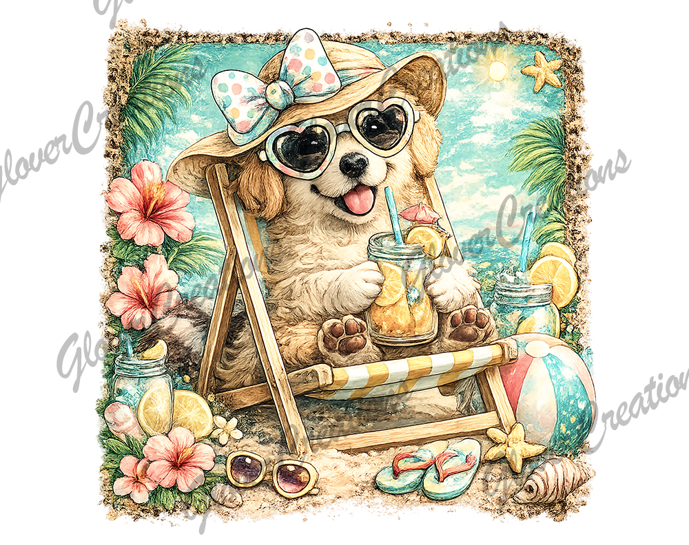 Summer Retriever Direct to Film Ready to Press Heat Transfer